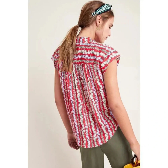 ANTHROPOLOGIE 49 of 52 Conversations XS Colloquial Button Down Daisy - Picture 9 of 9